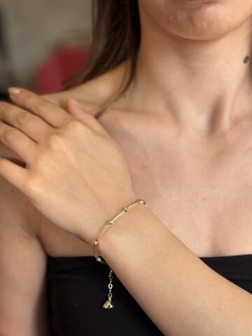 Akbaş Kuyumculuk 14 Ayar Altın Kadın Dorika Bileklik Modeli